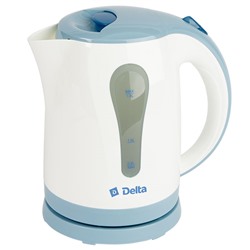 Чайник электрический 1,8л DELTA DL-1017 белый с голубым (Р)