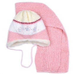 Комплект шапка шарф, детский 45615.88 (розово-белый)