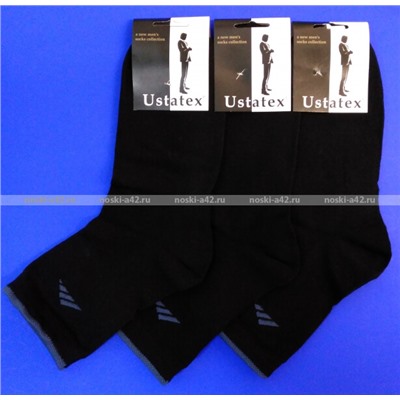 Юста носки мужские укороченные спортивные 1с20 с лайкрой черные