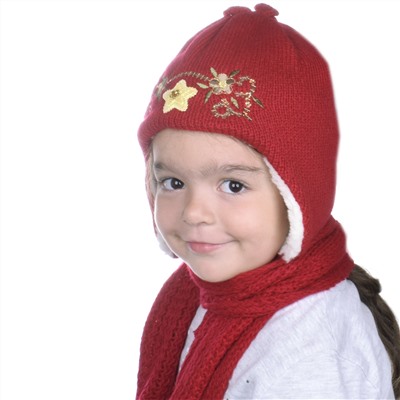 Комплект шапка шарф, детский 45615.21 (красный)