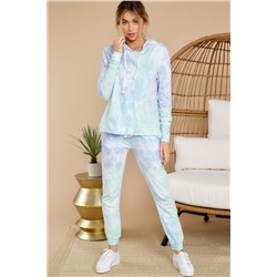 Небесно-голубой пижамный комплект: худи + штаны