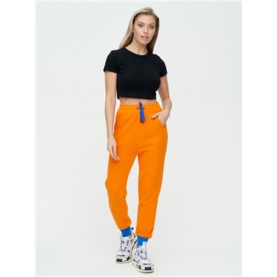 Спортивные брюки женские оранжевого цвета 1307O