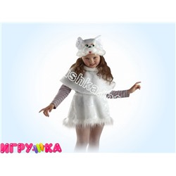 Карнавальный костюм Кошечка белая плюш 89024