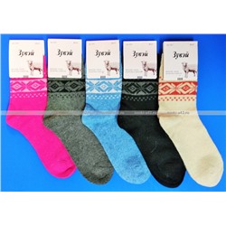 Зувей носки женские ангора + шерсть с рисунком арт. 4781