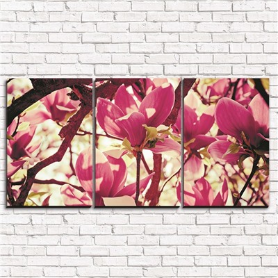 Модульная картина Цветочное розовое дерево 3-1