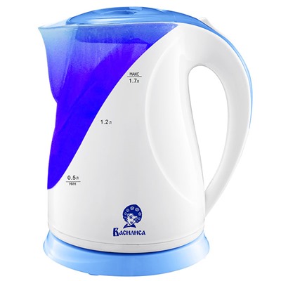 Чайник электрический 1,7л ВАСИЛИСА Т5-2200 белый с синим
