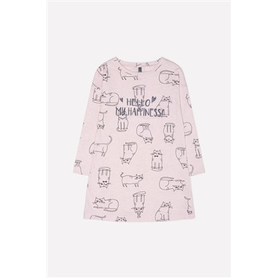 Сорочка для девочки Crockid К 1152 коты на розовом меланже