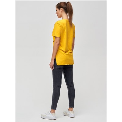 Женские футболки с принтом желтого цвета 34004J