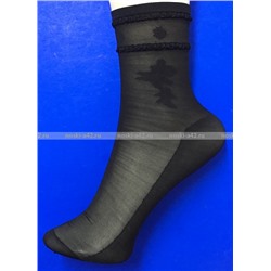 Носки женские эластик черные уплотненные с рисунком