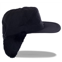 Теплая глубокая мужская шапка с большим козырьком. Качественная, комфортная и стильная модель для серьезных парней  №5049