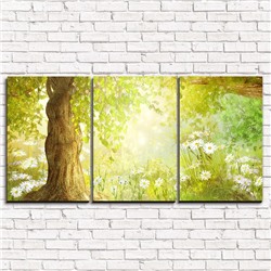Модульная картина Утренний сказочный лес 3-1
