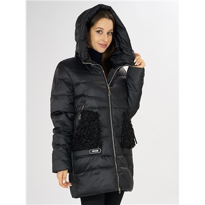 Куртка зимняя big size черного цвета 7519Ch