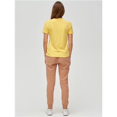 Женские футболки с принтом желтого цвета 1614J