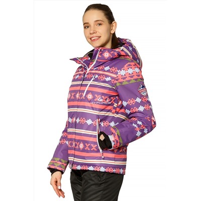 Женская зимняя горнолыжная куртка фиолетового цвета 1795F