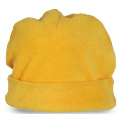Лимонная флисовая шапка для активной молодежи. Сочная модель, в которой 100% модно и тепло №5125