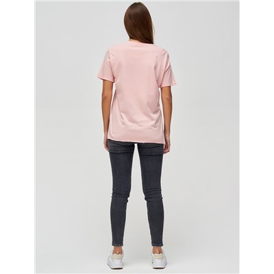 Женские футболки с принтом розового цвета 34004R