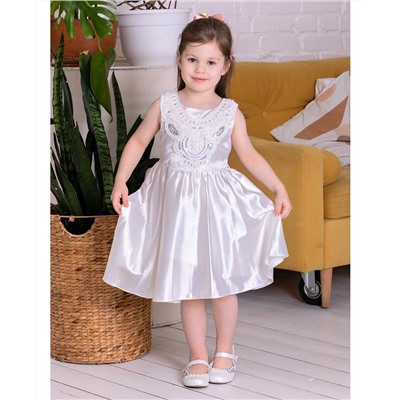 Белое нарядное платье для девочки 82611-ДН18
