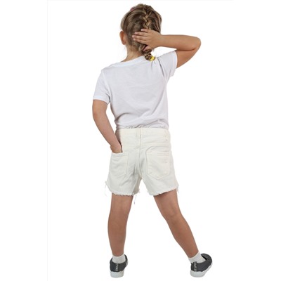 Белые детские шорты для девочек 9-10 лет, рост 140, Об 78