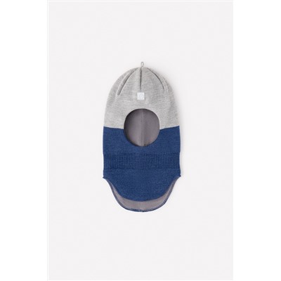 Шапка-шлем для мальчика Crockid КВ 20148/21ш синий, светло-серый меланж