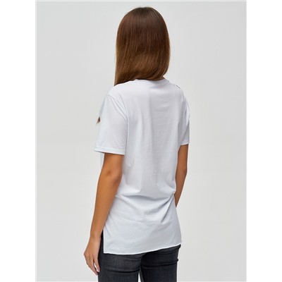 Женские футболки с принтом белого цвета 34004Bl