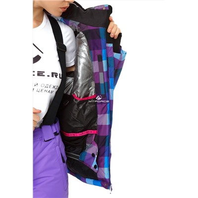 Женский зимний костюм горнолыжный фиолетового цвета 01807F