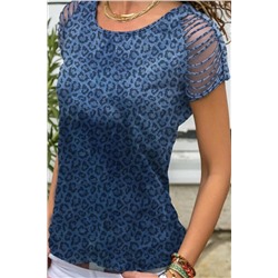 Blue Leopard Print T Shirt
