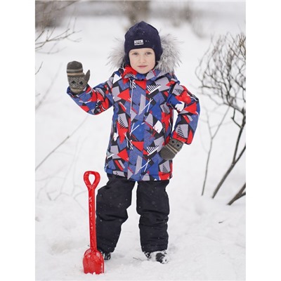Комплект зимний для мальчика  Каспер синий-красный (+шапка) 231-20з Батик