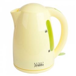 Чайник электрический 1,7л DELTA DL-1302 зелено-желтый