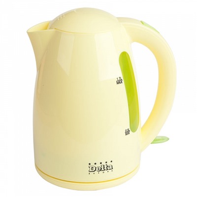 Чайник электрический 1,7л DELTA DL-1302 зелено-желтый