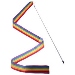 Лента гимнастическая 4 м, с палочкой, цвет радуга