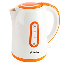 Чайник электрический 1,7л DELTA DL-1080 белый с абрикосовым (Р)