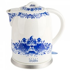 Чайник электрический 1,7л DELTA DL-1233В "Синие цветы"