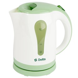 Чайник электрический 1,8л DELTA DL-1017 белый с зеленым (Р)