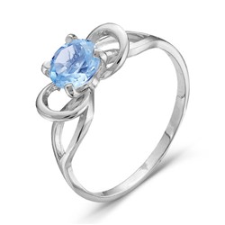 Серебряное кольцо  925 пробы с голубыми фианитами - 226