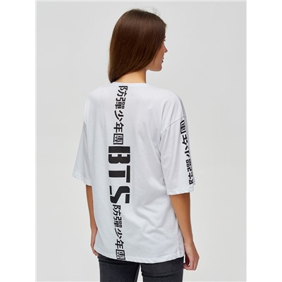 Женские футболки с надписями белого цвета 76017Bl