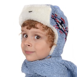 Комплект шапка шарф, детский 45615.1 (синий)