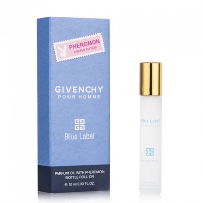 GIVENCHY POUR HOMME BLUE LABEL, мужские масляные духи с феромонами 10 мл