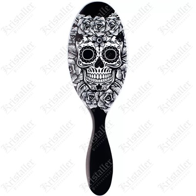 Расческа  для спутанных волос Калавера черно-белая SUGAR SKULL BLACK/WHITE