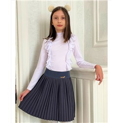 Серая школьная плиссированная юбка для девочки 50032-ПДШ21