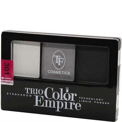 Триумф TF Тени для век тройные Trio Color Empire 301 серый жемчуг 05621
