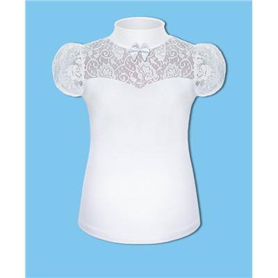 Белая школьная водолазка(блузка) для девочки 77483-ДШ22
