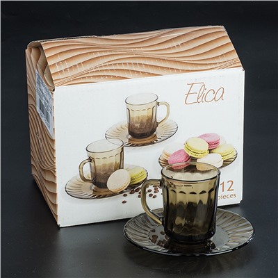 Набор чайный стекло 12 предметов ELICA 62099