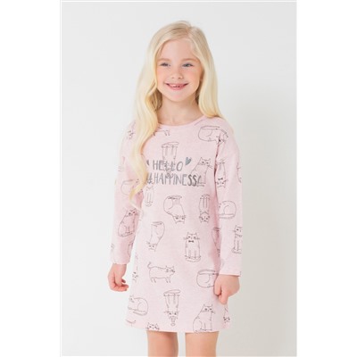 Сорочка для девочки Crockid К 1152 коты на розовом меланже