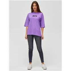Женские футболки с надписями фиолетового цвета 76017F