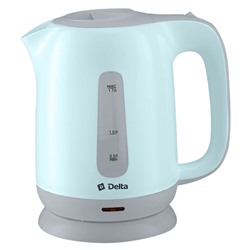 Чайник электрический 1,7л DELTA DL-1001 голубой с серым
