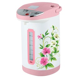 Чайник-термос электрический DELTA DL-3032 "Вьюнок" белый с розовым (Р)