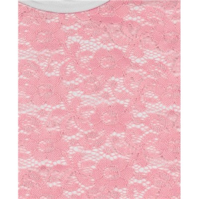 Белая водолазка (блузка) для девочки с розовым гипюром 83897-ДНШ19