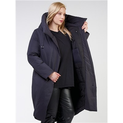 Куртка зимняя женская классическая темно-серого цвета 118-932_18TC