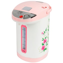 Чайник-термос электрический DELTA DL-3032 "Вьюнок" белый с розовым