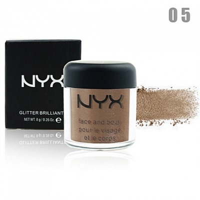 NYX GLITTER BRILLIANTS - №05, пигмент рассыпчатый для лица и тела 8 г